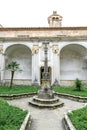 Main cloister of Certosa of The Certosa di Padula a monastery in the province of Salerno in Campania, Italy