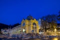 Main colonnade and singing fountain at night - Marianske Lazne Marienbad - Czech Republic Royalty Free Stock Photo