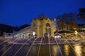 Main colonnade and singing fountain at night - Marianske Lazne Marienbad - Czech Republic Royalty Free Stock Photo