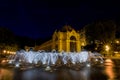 Main colonnade and singing fountain at night - Marianske Lazne - Czech Republic Royalty Free Stock Photo