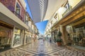 Main commercial promenade in the old town of Faro, Algarve, Portugal Royalty Free Stock Photo