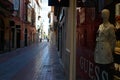 Commercial street in Palma de Mallorca appears deserted during the COVID-19 outbreak detail