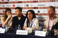 Main competition jury press conference of 40th Moscow International Film Festival. Royalty Free Stock Photo