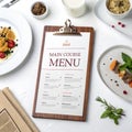 Main course menu isolated on white background Royalty Free Stock Photo