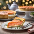 main course earl grey infused smoked salmon quiche.