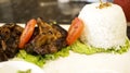 Main course Grilled oxtail usually served with white rice, authentic Asian food