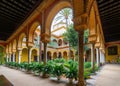 Main Courtyard at Las Duenas Palace (Palacio de las Duenas) - Seville, Andalusia, Spain