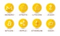 Main cryptocurrency coins set