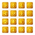 Main cryptocurrency signs set on transparent background Royalty Free Stock Photo