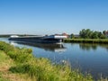 Main Danube Canal with container ship Royalty Free Stock Photo