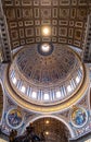 Main dome of St. Peter`s Basilica by Michelangelo Buonarotti in Vatican City in Rome in Italy Royalty Free Stock Photo