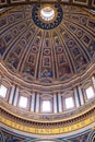 Main dome of St. Peter`s Basilica by Michelangelo Buonarotti in Vatican City in Rome in Italy Royalty Free Stock Photo