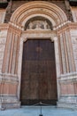 Main door of the Basilica of San Petronio in Piazza Maggiore in Bologna, Italy Royalty Free Stock Photo