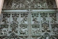 The doors of the Milan Cathedral. Fragment. Duomo Cathedral. Italy Royalty Free Stock Photo
