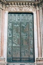 Duomo Cathedral door in Siena, Tuscany, Italy Royalty Free Stock Photo