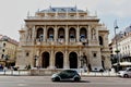 main elevation of the Budapest Opera house along Andrassy street. renovated popular landmark