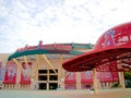 The main entrance of Angel Stadium Royalty Free Stock Photo