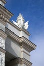 Architecture of VDNKH park in Moscow. Main entrance arch Royalty Free Stock Photo