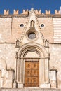 Main entrance of the Cathedral of Teramo with rosone Royalty Free Stock Photo