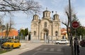 Leskovac, Serbia, april 5. 2018: The Church of the Holy Trinity, main entrance