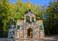 main entrance of The Church of the Saviour in Abramtsevo estate, Moscow region, Russia