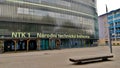 Main entrance of Czech National Technical Library in Prague Royalty Free Stock Photo