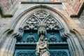 Main entrance door at the St Martin's Church, Colmar France