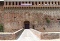 Main entrance with drawbridge of the Castle of Imola. Bologna, Italy Royalty Free Stock Photo