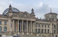 The main entrance facade of the Bundestag Reichstag Parliament Building. Berlin, Germany. Royalty Free Stock Photo