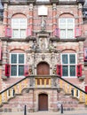 Front detail of town hall in Bolsward, Friesland, Netherlands