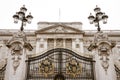 The main entrance gate of Buckingham Palace. The front of Buckingham Palace in the afternoon. Royalty Free Stock Photo