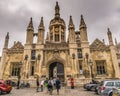 Main entrance of King`s College in a cloudy day.