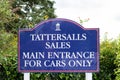 Main entrance banner seen at the famous racehorse auctioneers in Newmarket.