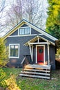 Main entrance of residential house on fall season in British Columbia, Canada Royalty Free Stock Photo