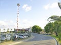 Main entrance road to Genoa airport