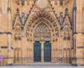 Main entrance of Saint Vitus Cathedral in Prague Royalty Free Stock Photo