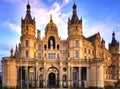 Main entrance of Schwerin Castle, Germany, Schwerin Castle is a castle in the capital of Mecklenburg-Vorpommern Royalty Free Stock Photo
