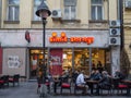 Main entrance of the Simit Sarayi of Belgrade. Recently opened in Serbia, Simit Sarayi is the biggest turkish fast food & bakery