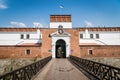 Main entrance to the medieval Dubno Castle at Dubno town, Rivne region, Ukraine