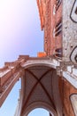 Main entrance to the Palazzo Pubblico in Siena. Royalty Free Stock Photo