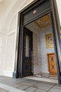 The main entrance to the presidential palace - Qasr Al Watan in Abu Dhabi city, United Arab Emirates Royalty Free Stock Photo