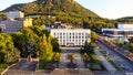 the main entrance to the resort park and the house of cultures of the city of Zheleznovodsk