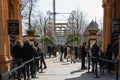 The main entrance to the Tivoli amusement park decorated for Easter.