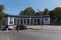 Main entrance of the Valeriy Lobanovskyi Dynamo Stadium in Kiev, Ukraine