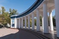 Main entrance of the Valeriy Lobanovskyi Dynamo Stadium in Kiev, Ukraine