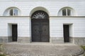 Main entrence wooden door in old house Royalty Free Stock Photo