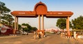 Main entry gate of Katihar junction railway station, police assistance & security duty at the entrance for returning passengers