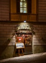 Main entry of a Typical Italian Trattoria. Citta Alta, Bergamo, Lombardy, Italy