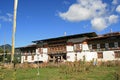 The main facade of a buddhist monastery - Gangtey - Bhutan