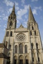 Main Facade, Chartres Cathedral, France Royalty Free Stock Photo